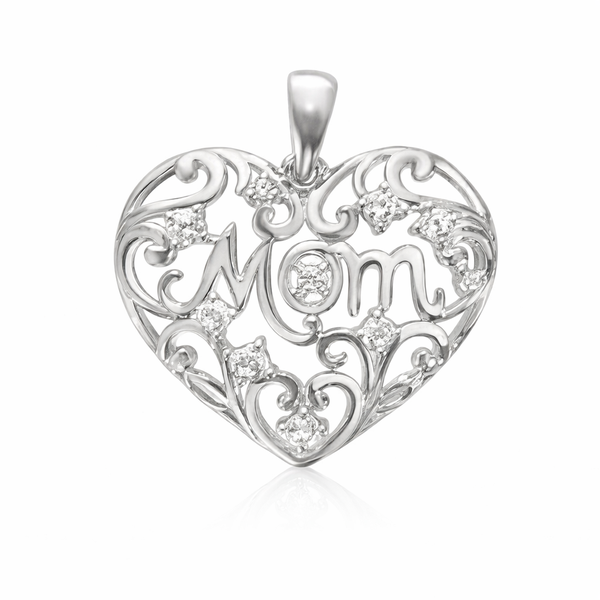 Vixen Sterling Silver Mom Heart Pendant