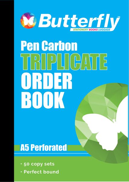 Butterfly A5 Triplicate Book - Order 150 Sheets