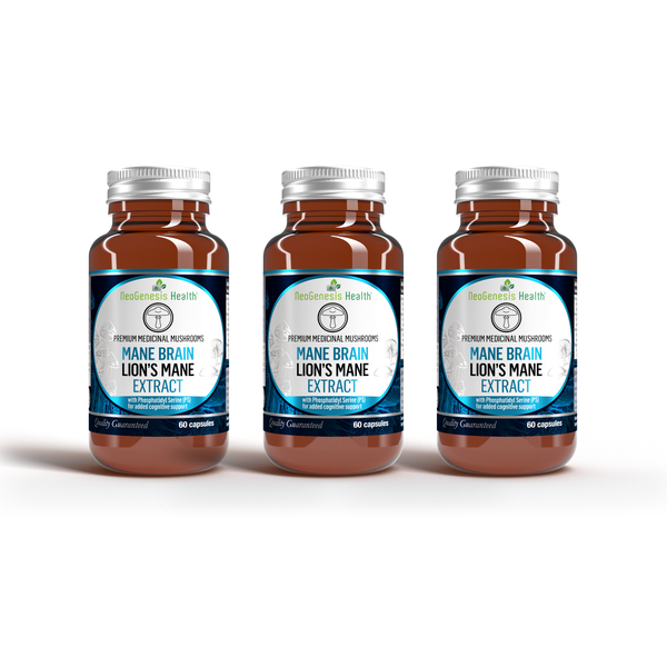 ManeBrain |Lion's Mane |13,500mg Raw Equivalent | 6 Months Supply