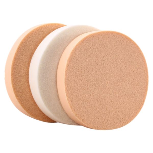 3 Piece Large Round Soft Makeup Sponge - White/Peach