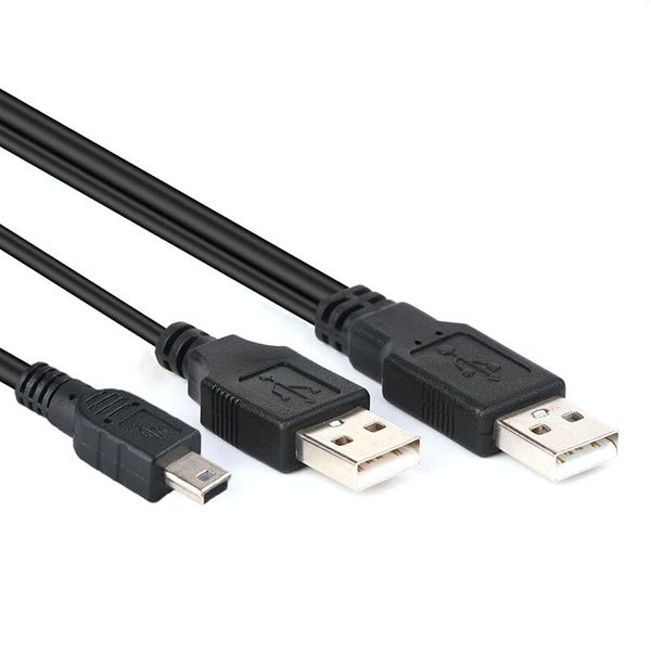 Mini B USB 2.0 Type A Male to Dual USB 2.0 A Male Y Splitter Cable by ( GD