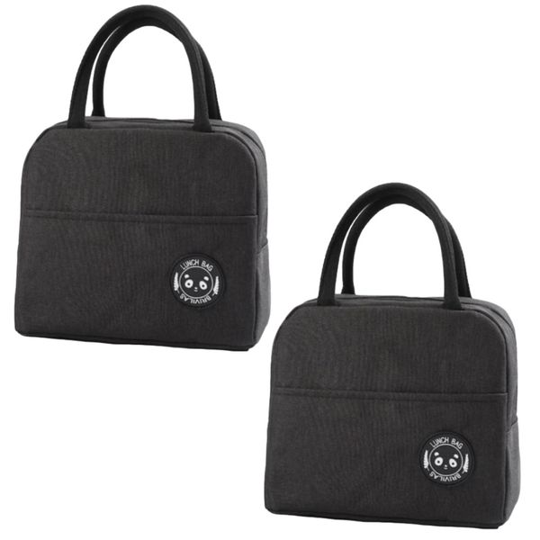 Midnight Black Lunch Bag Duo Set