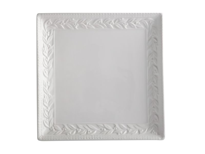 Casa Domani -Leccino Square Platter 34cm - White