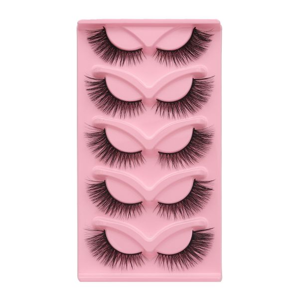 Cape of Good Hope-5 pairs of Fox-style Slanted Eyelashes, black