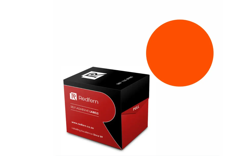 Redfern -Round Self Adhesive Labels Roll Form 32mm Box - Green x 2