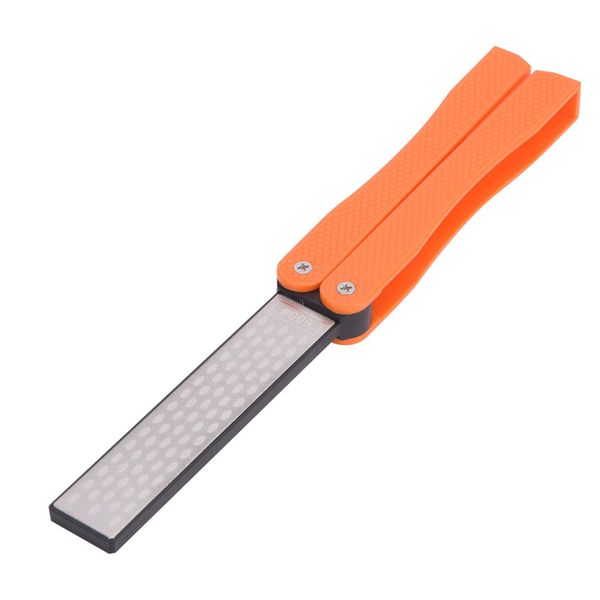 Outdoor Foldable Double Sided Kitchen Knife Sharpener Orange