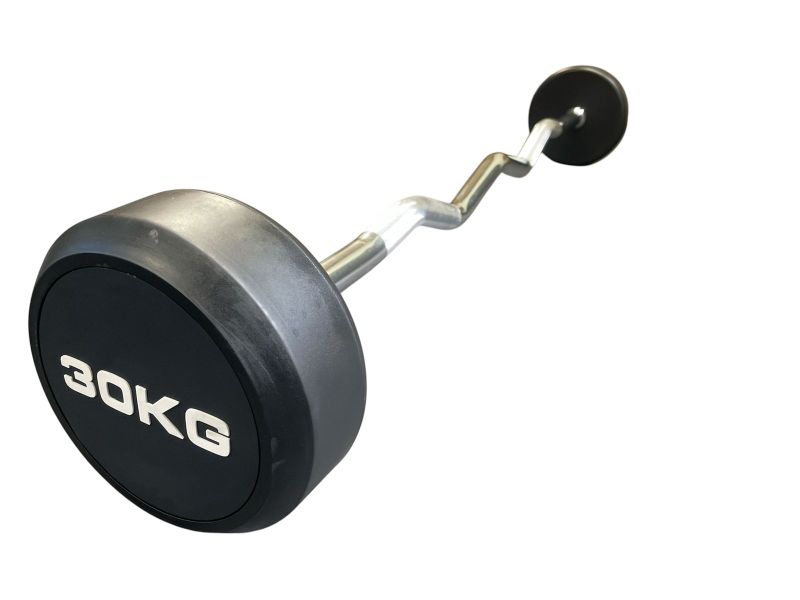 PU Rubber EZ Fixed Barbell - 30kg