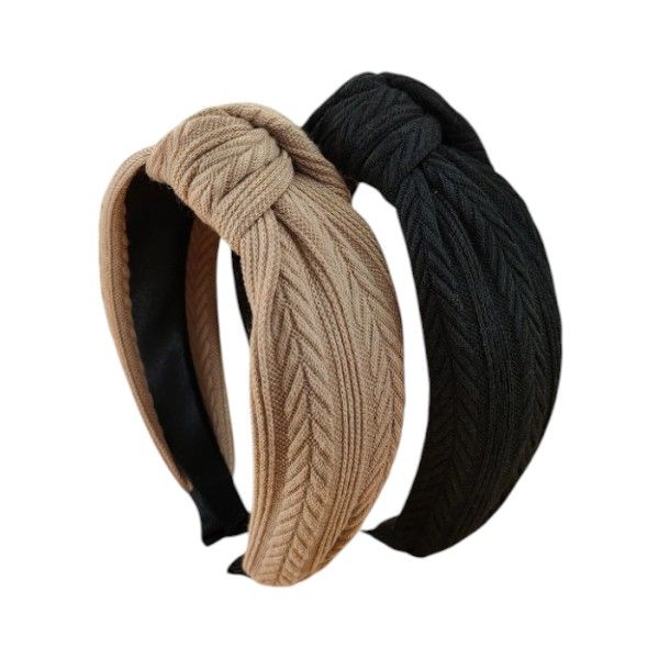 2 Piece - Stretchable Alice Bands With Knot Detail &amp; Knitted Design