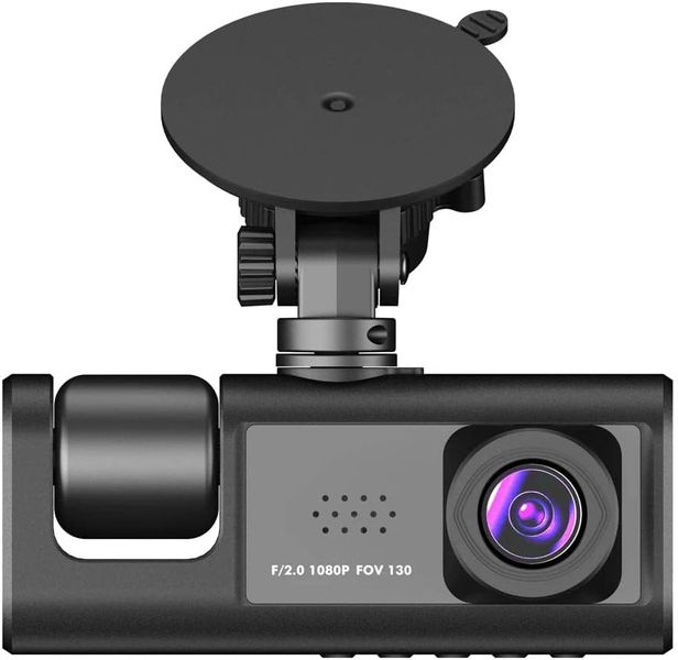1080P Dual Lens Front &amp; Inside Wide Angle Dash Camera W/ Loop Recording