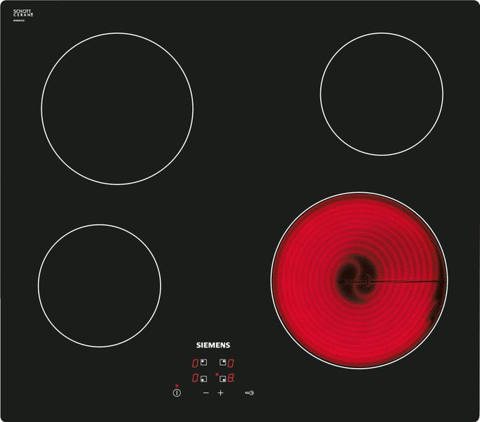 Siemens - 60cm - 4 Plate Ceramic Hob - IQ100 - Black
