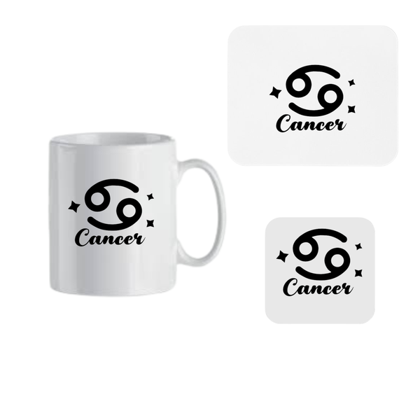 Mug, Coaster and Mouse Pad Combo - Cancer