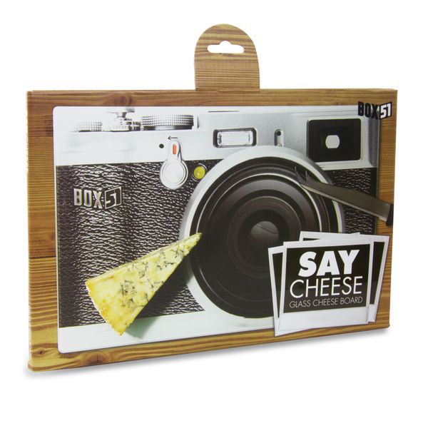 Cheese Board - Say Cheese Glass Cheese Board