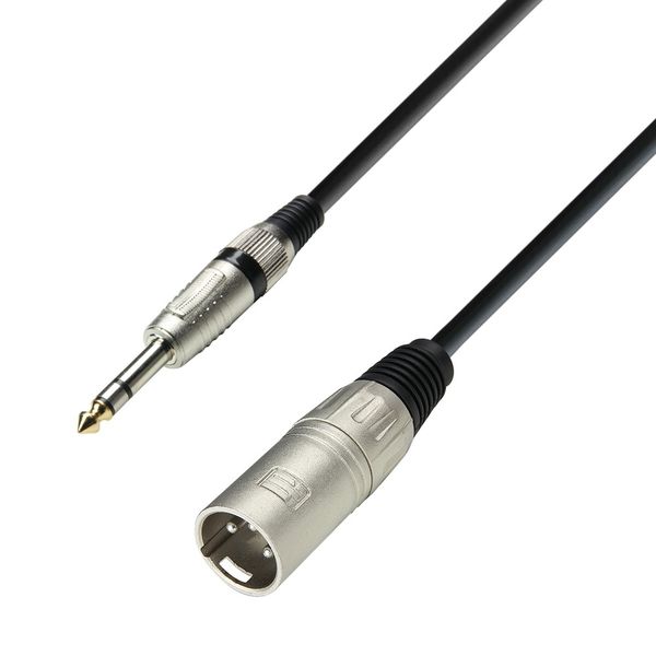 Adam Hall Cables K3BMV1000 Microphone Cable XLR M to 6.3mm Jack stereo 10m