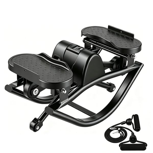 Fitness Stepper Portable Step Exercising Machine with Resistance Band Home