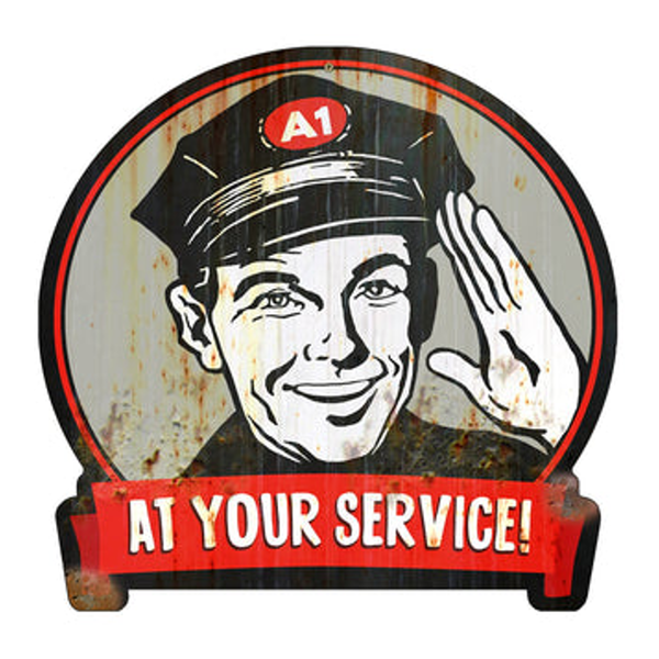 Welcome Gas Station Contour Cut Wall Art