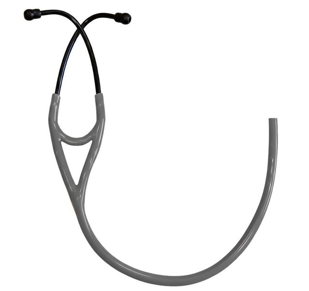 Cardiology Stethoscope Tubing Replacement - Gray with Black Coat