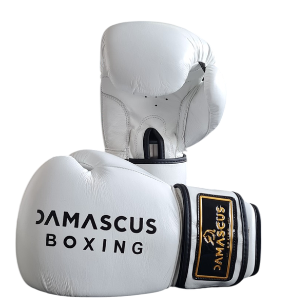 Synthetic Leather Boxing Gloves - White 10OZ