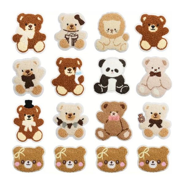 Craft DIY Clothing Sewing Cartoon Cute Teddy Bear Embroidery Patch 16pc