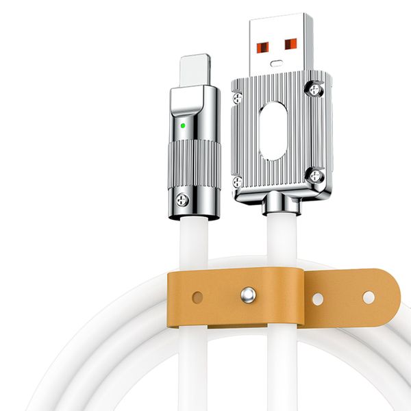 Zinc Alloy Fast Charging TPE Liquid Silicone 120w Phone Charging Data Cable