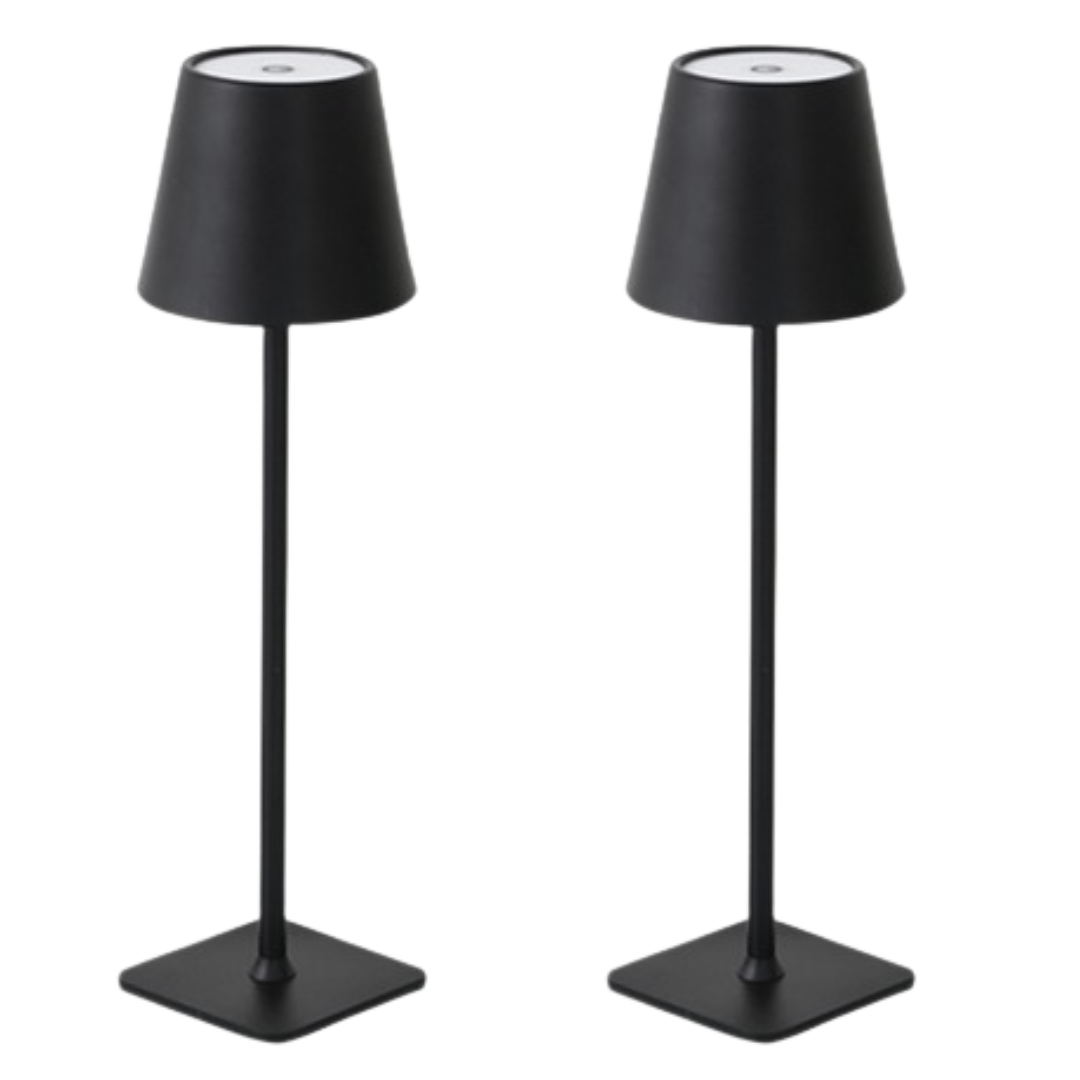 AICOM- 2pcs Rechargeable 3-color LED Table Lamp Lasting Up to 12 hours