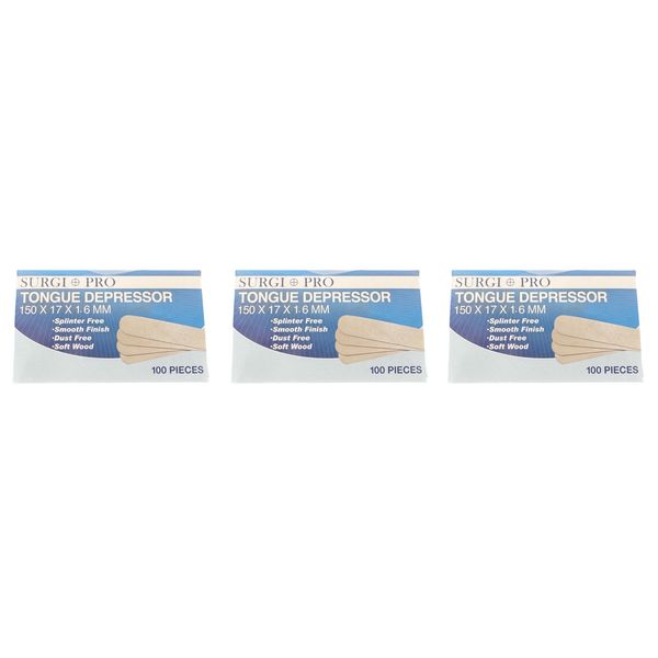 300 Piece Wooden Tongue Depressors - Waxing, Craft &amp; Clinical Use