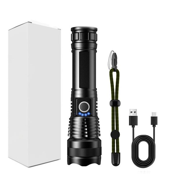 Torch, Rechargeable LED Flashlight with Zoom, Aluminium Alloy