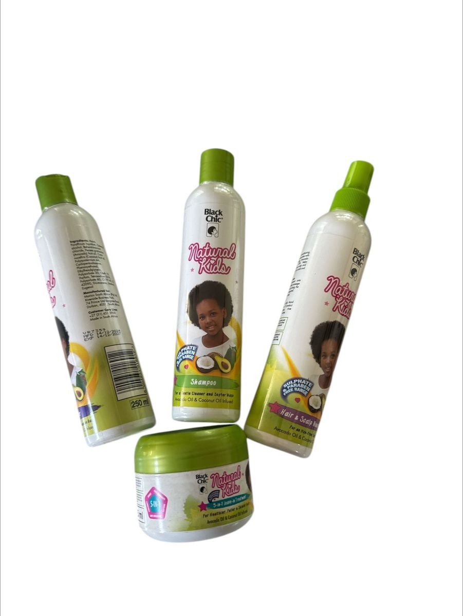 Black Chic Natural Kids Combo Shampoo, Conditioner, Spray & Leave -in