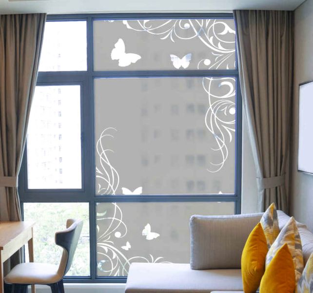 Imaging Architects Butterflies with Swirls Frosted Window / Glass Decal