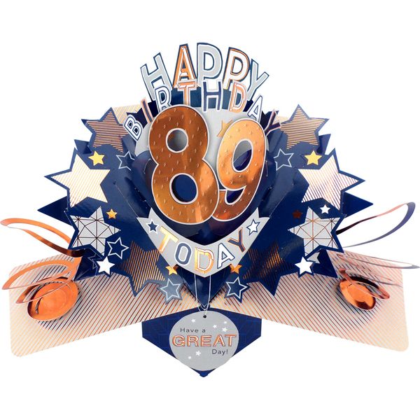 Happy 89th Birthday 3D Pop Up Card - Male