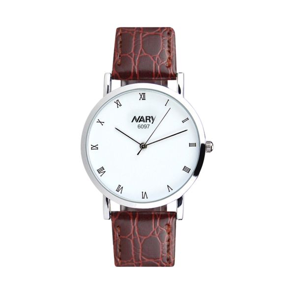 NARY Women Simple Roman Dial Leather Waterproof Quartz Watch for Girls