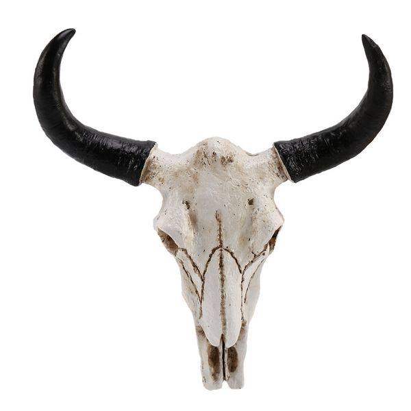 Resin Longhorn Cow Skull Head Wall Decor 3D Wildlife Sculpture
