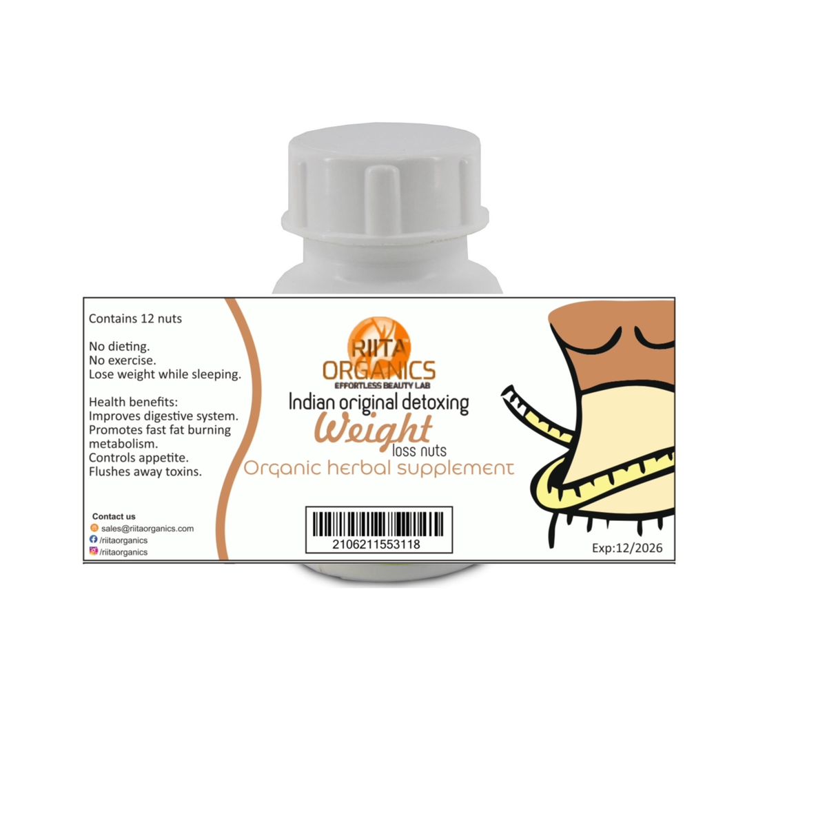 Original Indian Natural Weight Loss Nuts (12 nuts) Fat Burner Seeds