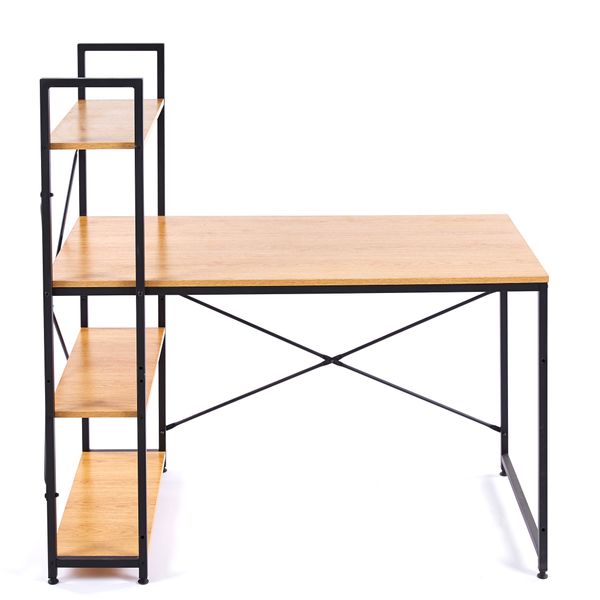 Computer Table Student Desk Office Workstation with 4 Shelves