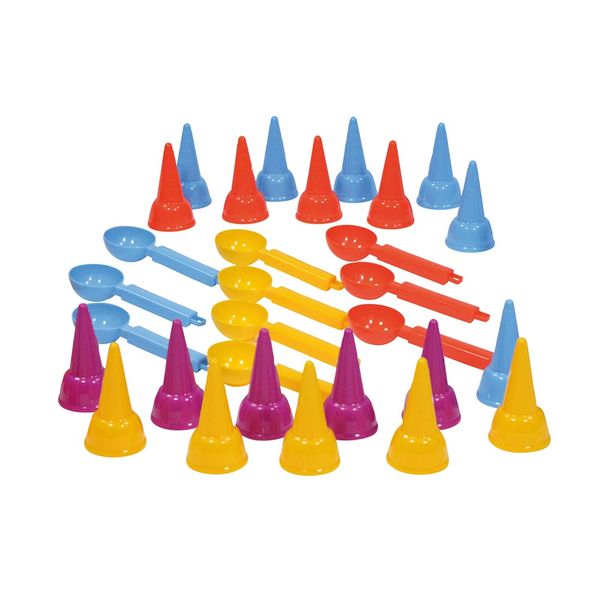 Lena Sand Play Set: Ice Cream Cones and Scoops KIGA 30 Pieces