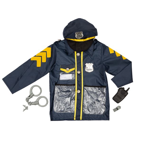 Policeman-Police Officer Costume Set with Accessories - Deluxe - Role Play