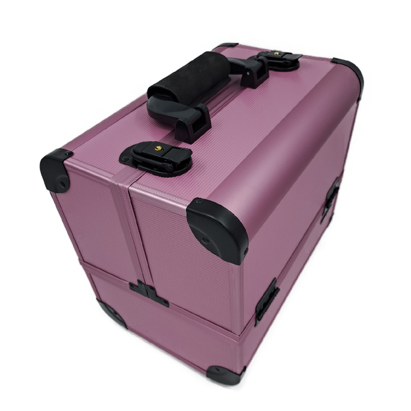 Classic Lilac Purple Make-Up Storage Box With Foldable Trays
