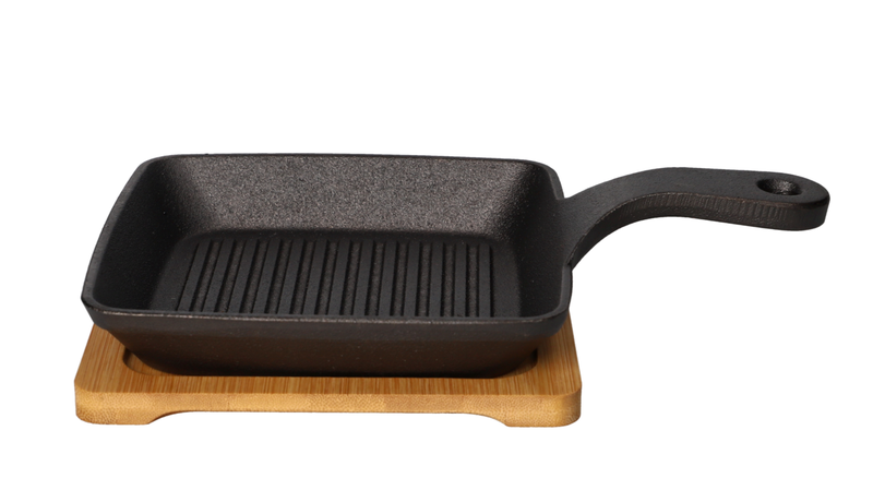 Danny Home Sizzling Fry Pan with Bamboo Base 23.4cm