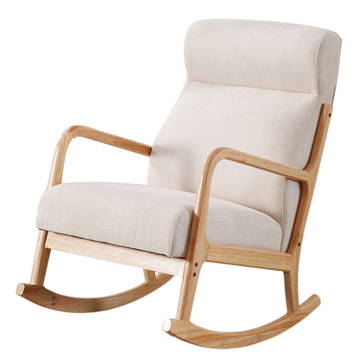 Upholstered Rocking Chair Glider Chair with High Backrest Lounge Chair