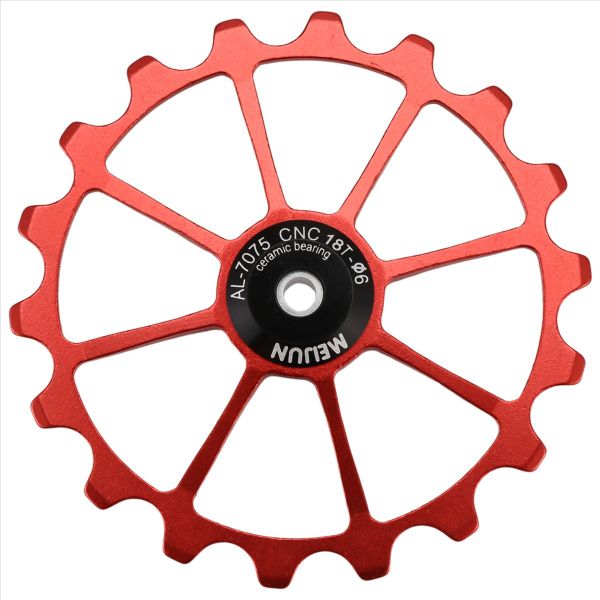 Meijun 18T Bicycle Rear Derailleur Ceramic Bearing 4Mm 5Mm(Red)