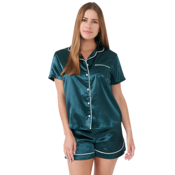 Zanya Lifestyle- Short Sleeve Satin Pajama Set