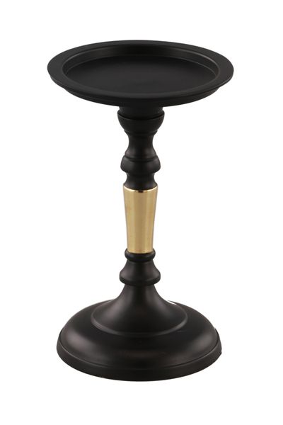 Black &amp; Gold Pillar Candle Holder