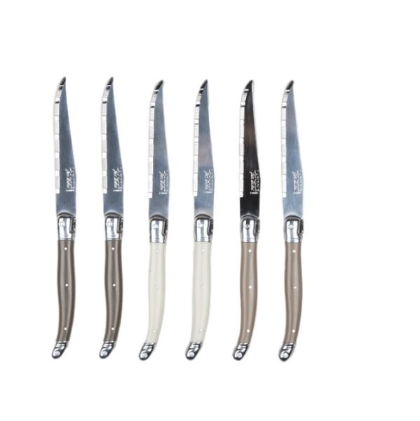 Laguiole by Jean Dubost - France 6 Piece Steak Knife Set - Linen Mix