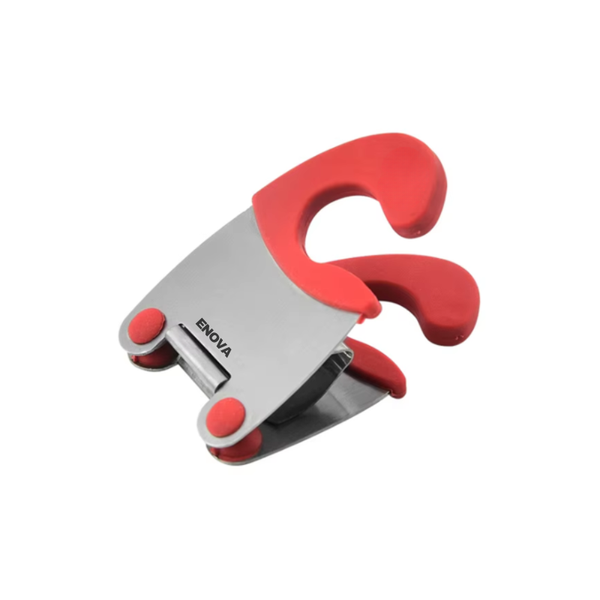 Enova Pot Clip Spoon Holder - Heat-Resistant with Silicone Grips -Red