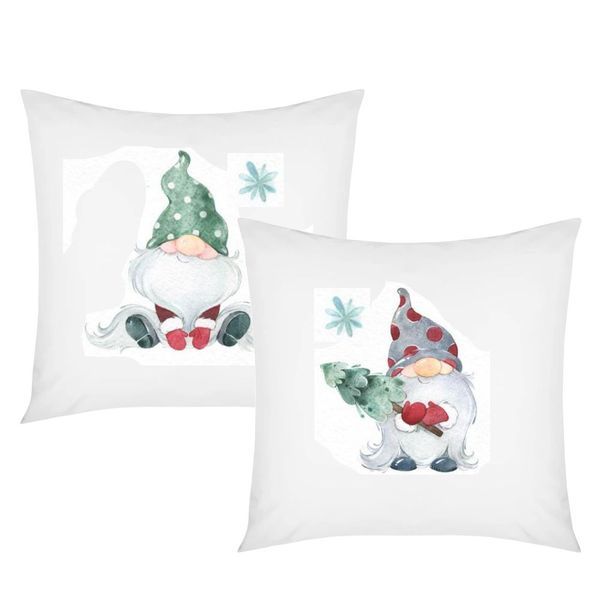 PepperSt - Scatter Cushion Cover Set - Xmas Gnomes Water Colour