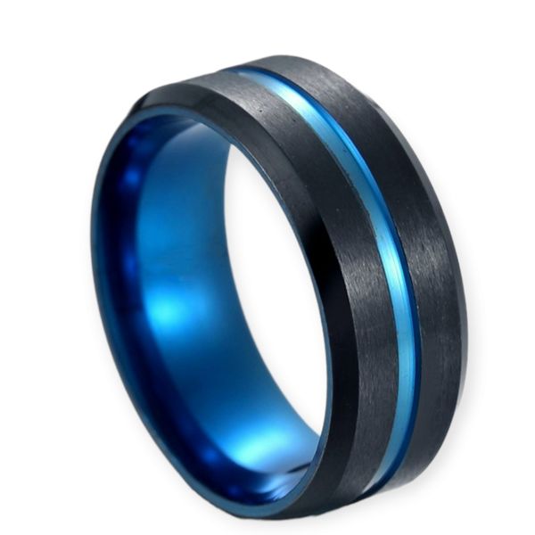 Men's Minimalist Polished Ring Domed Stainless Steel Flatline Band