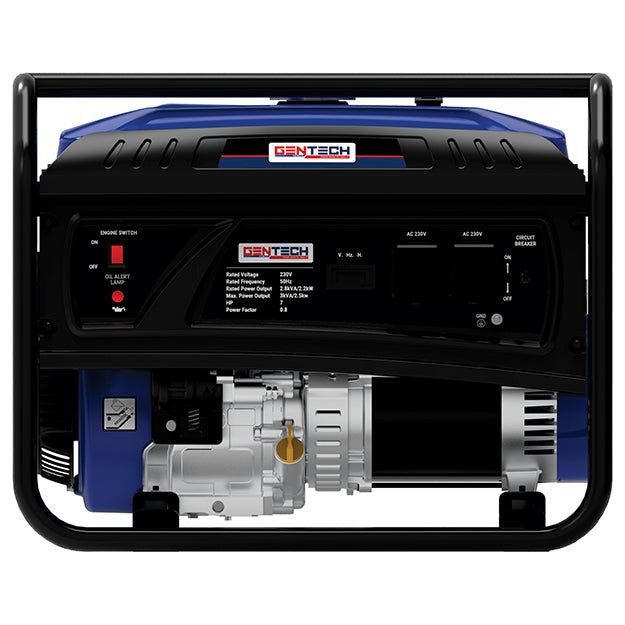 Gentech 3kVA Recoil Start Petrol Generator (GP2800PRS) - Blue
