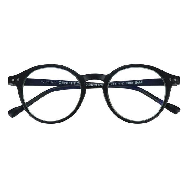 Matt Black Retro Blue Light Blocking Glasses