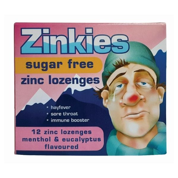 Zinkies Lozenges Menthol and Eucalyptus Sugar-free 12