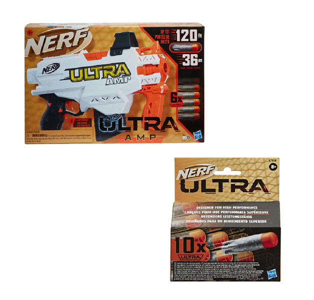 NERF Ultra Amp Motorised Blaster With 10 Darts Refill - F0955 E7958