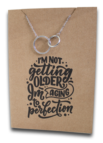 Stainless Steel Necklace On Message Card-Joint Rings Older